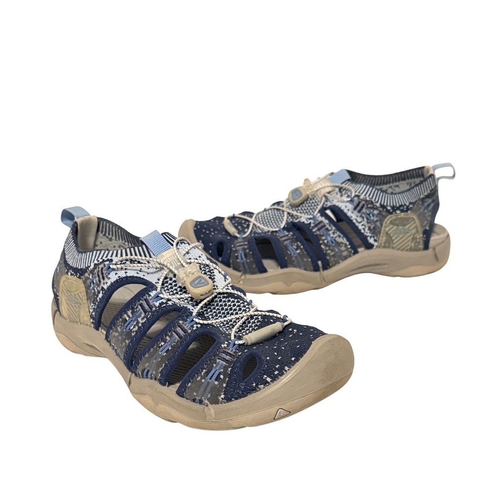 Keen EVOFIT ONE Sandals Sz 6 Blue Knit Bungee Lace Outdoor Water Shoes Gorpcore